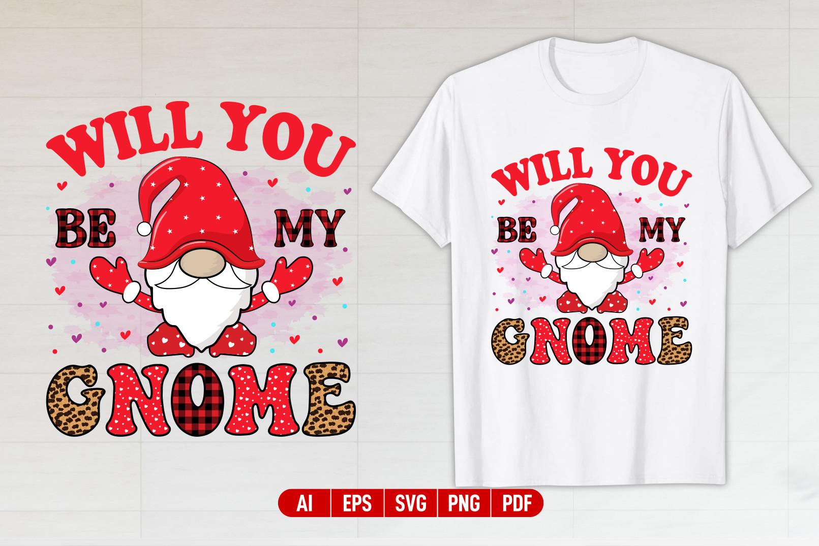 Gnome Valentine's Day T-shirt Design