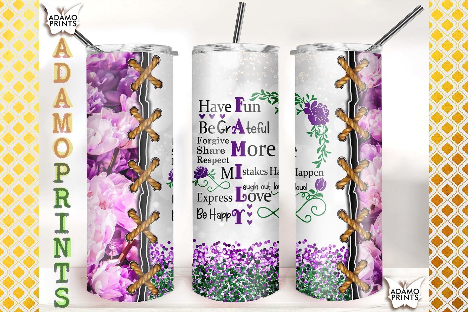 Family Rules Be Grateful Glitter 20oz
