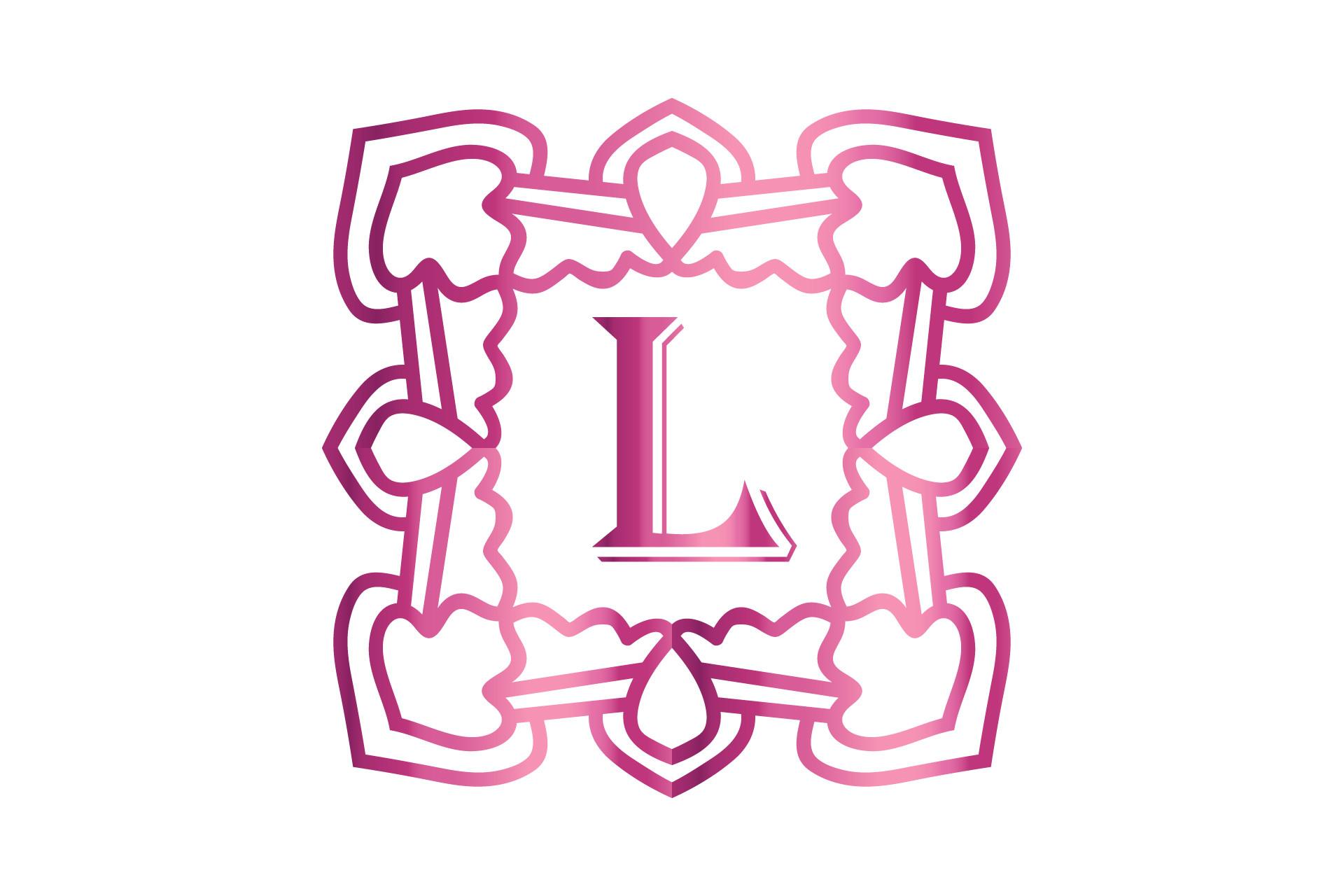 Monogram Gradient Line Illustration Art