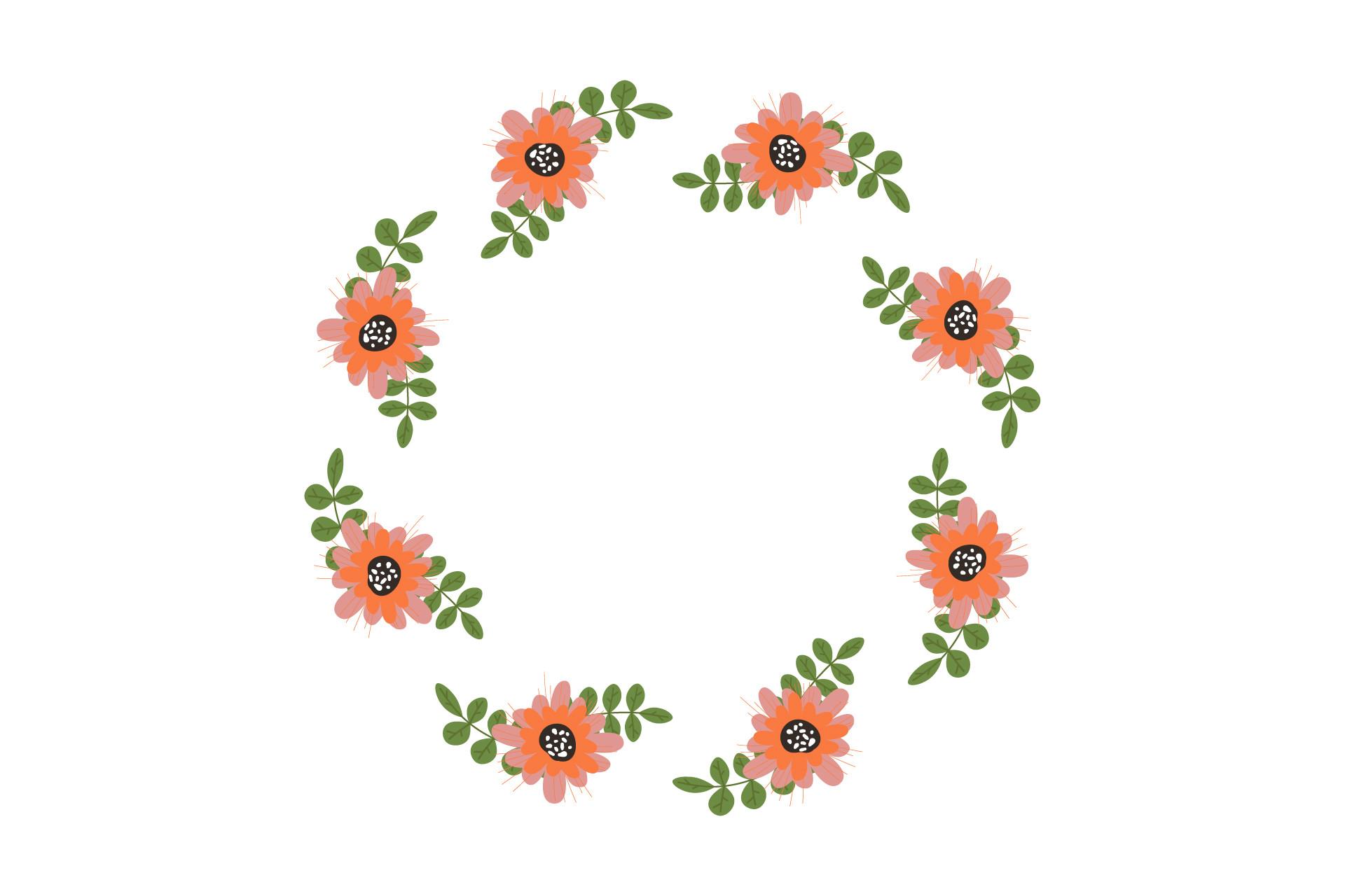 Classical Flowers Frame Art Beauty