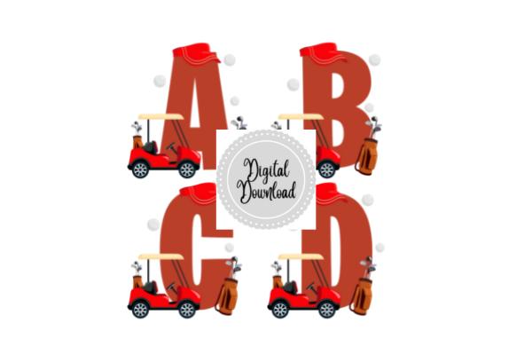 Golfing Sport Alphabet Clipart