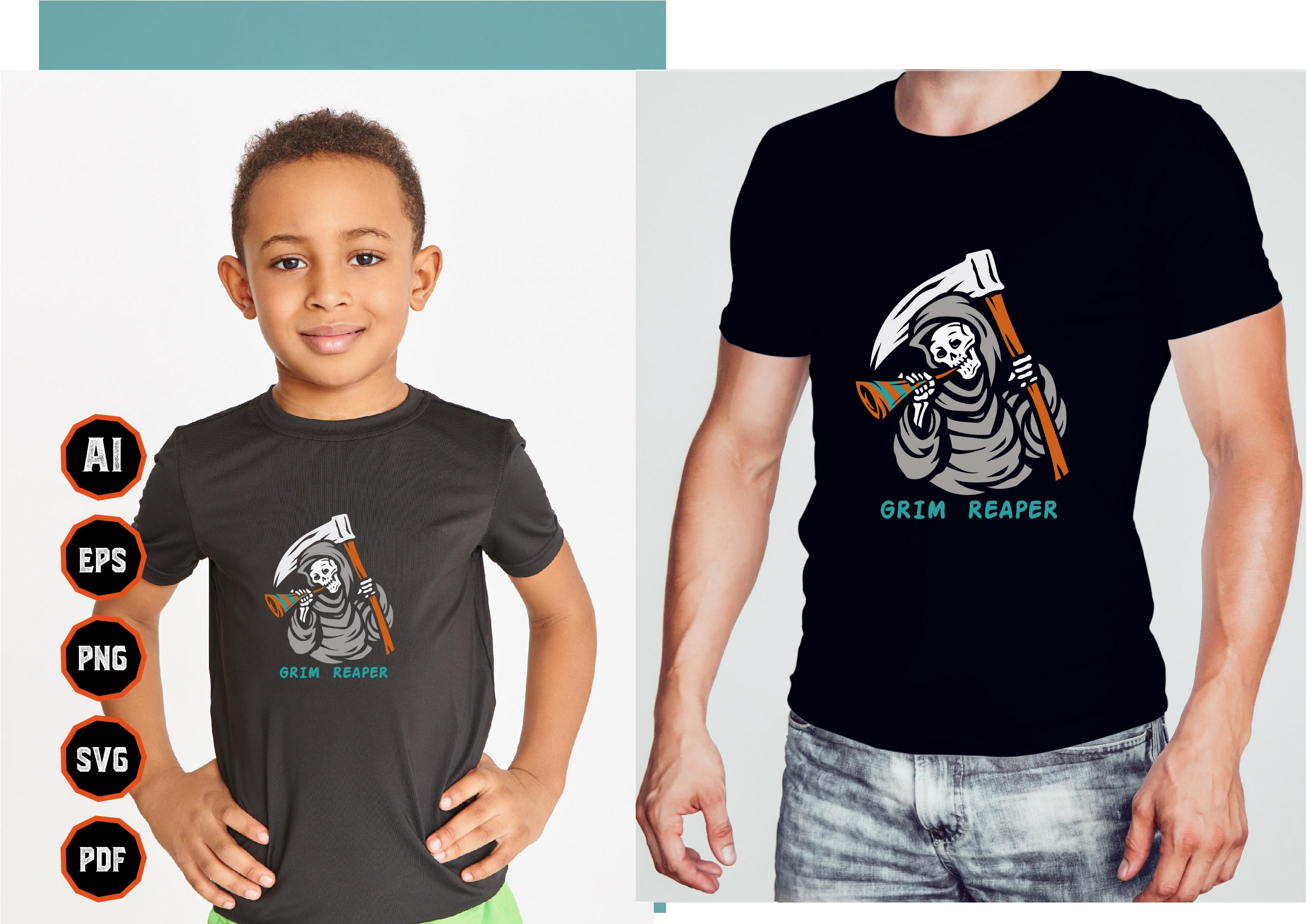 Grim Reaper Vector Graphic T Shirt