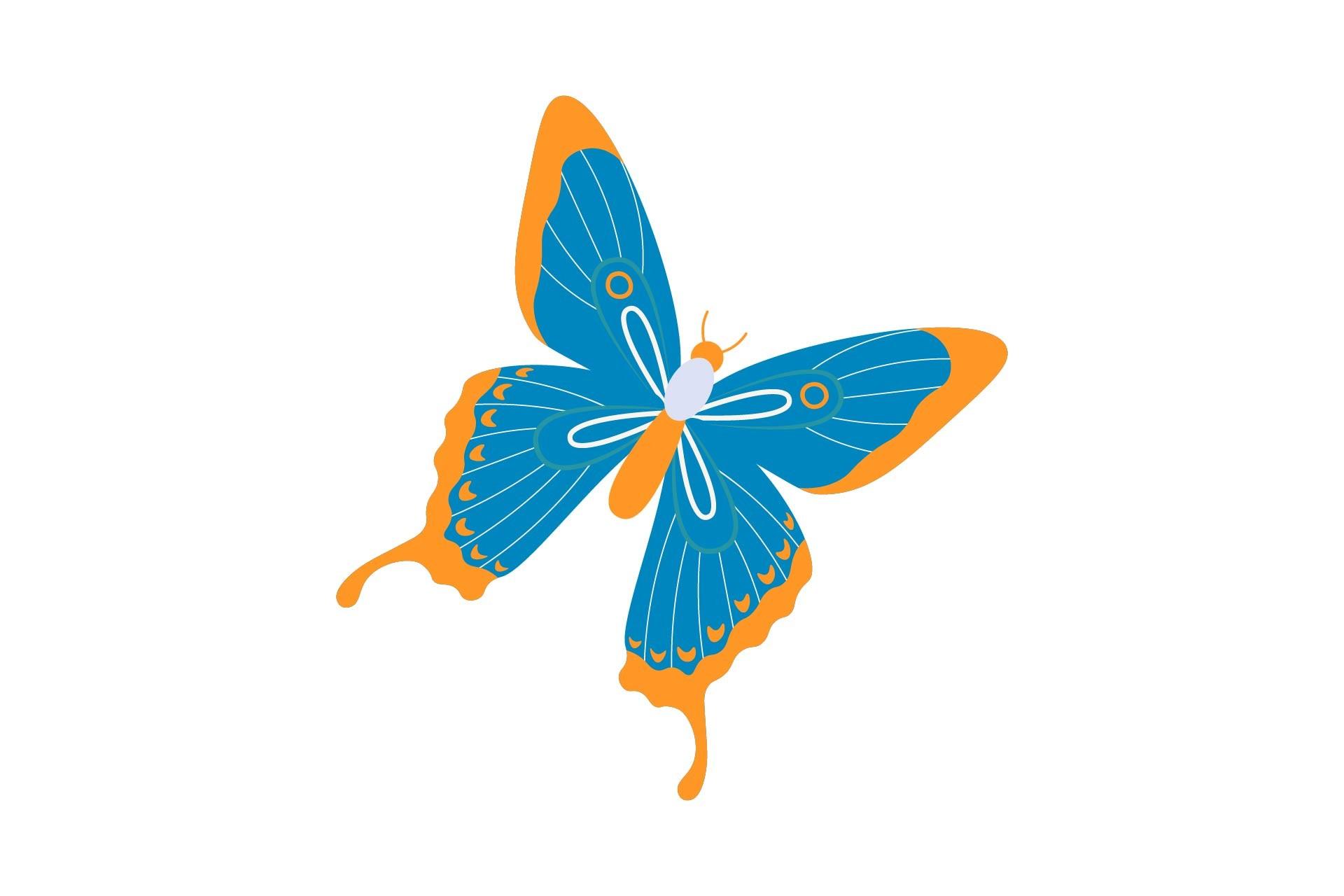 Flat Butterflies Flying