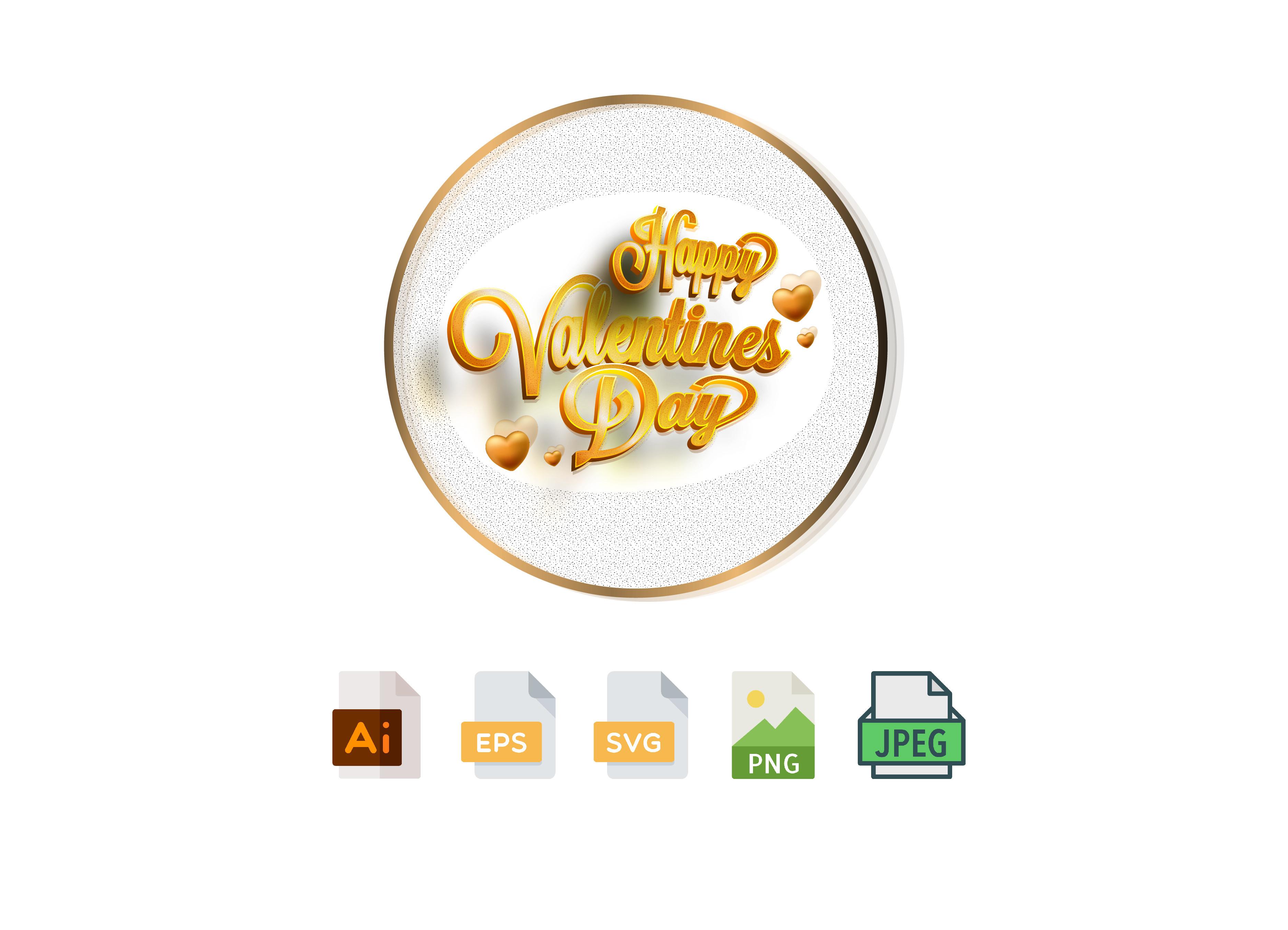 Happy Valentines Day 3D SVG