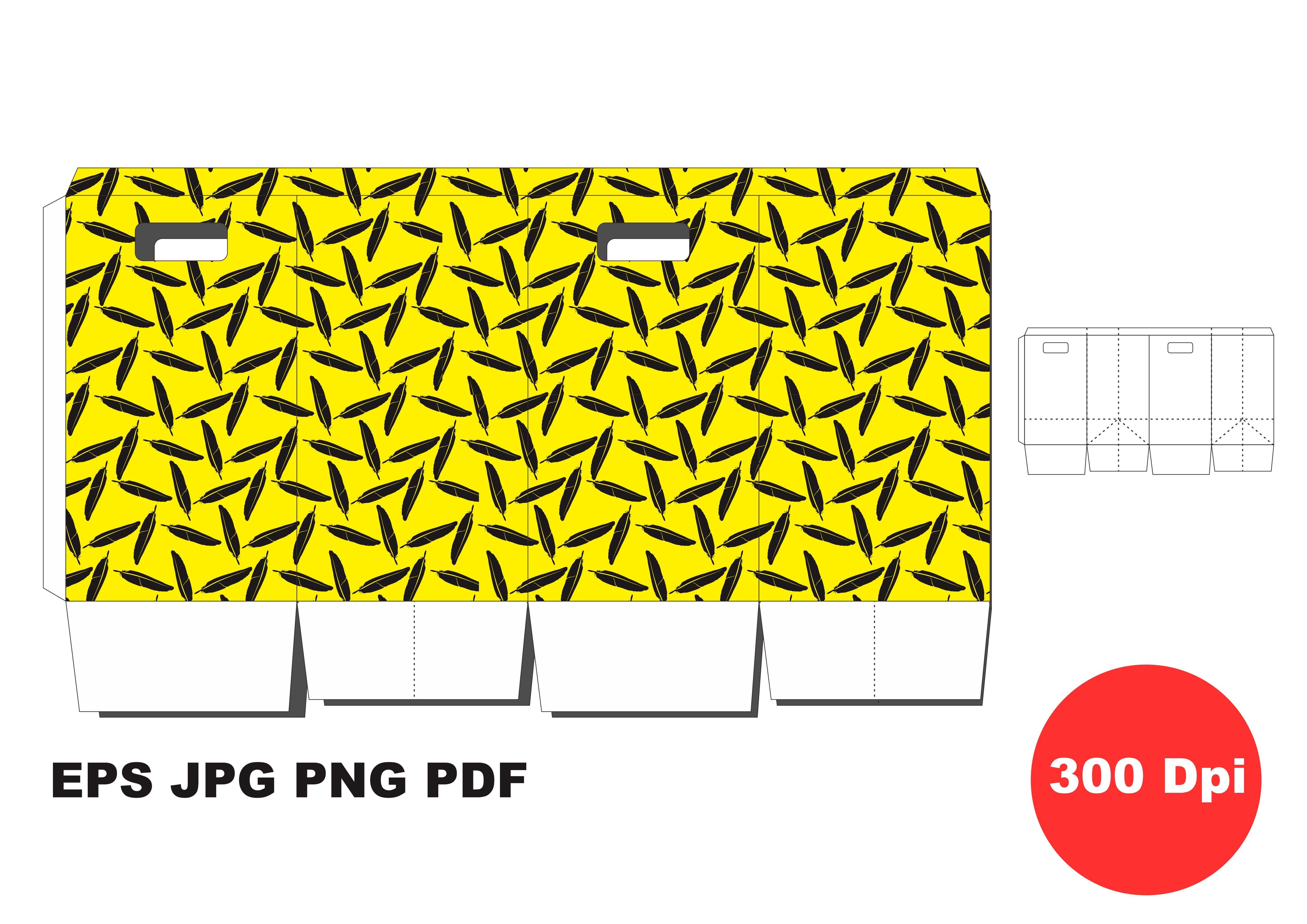 Paper Bag with Feather Pattern Theme