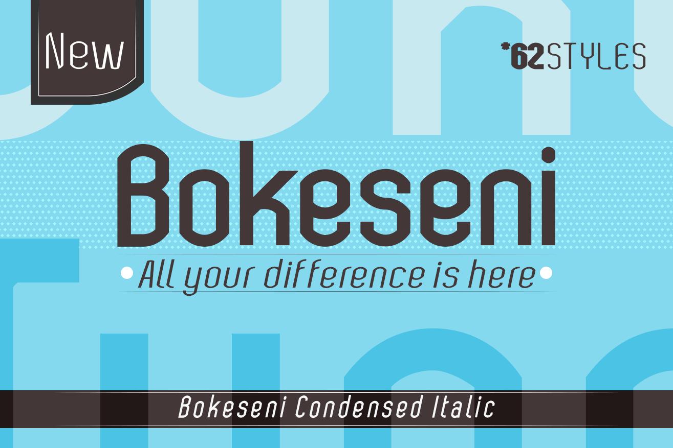 Bokeseni Condensed Italic Font