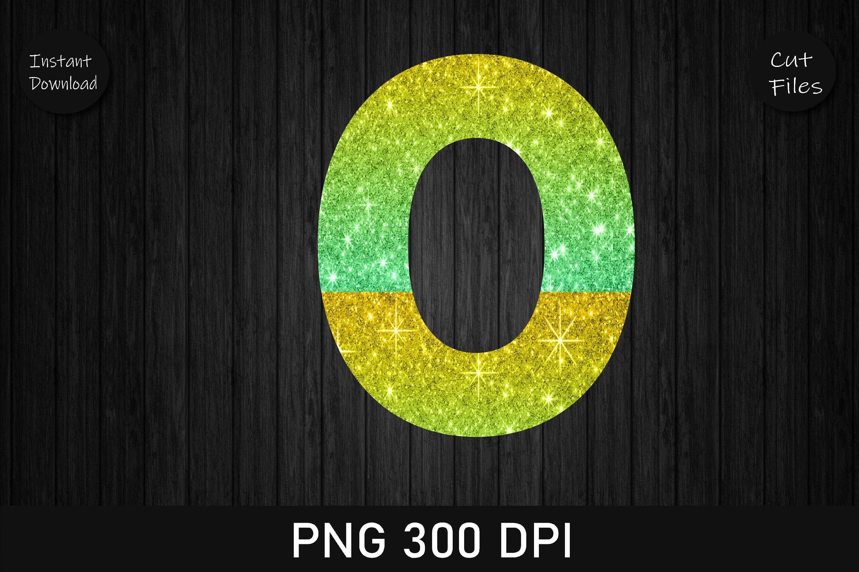 Gold and Green Glitter Leopard Letter O