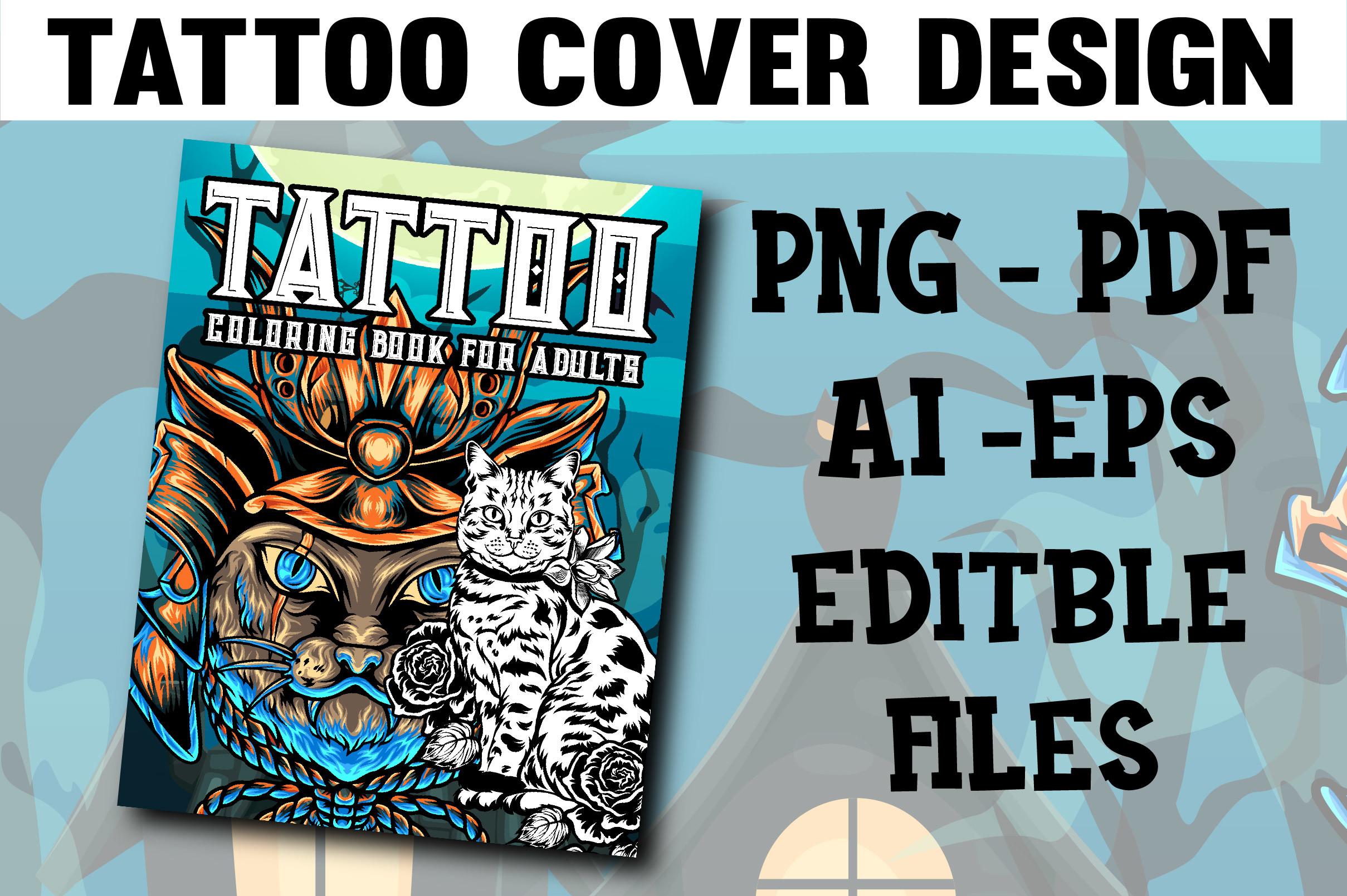 Tattoo Coloring Book Cover Design Adult