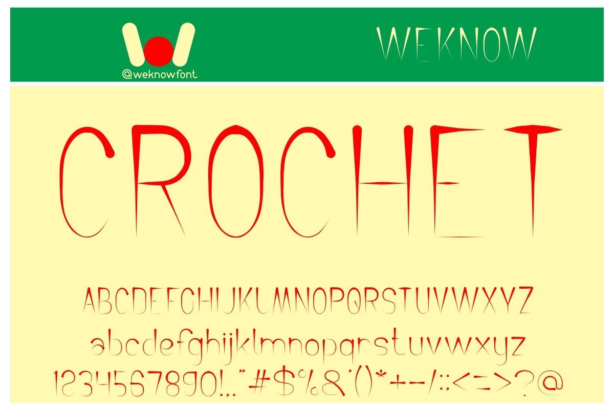 Crochet Pattern Font