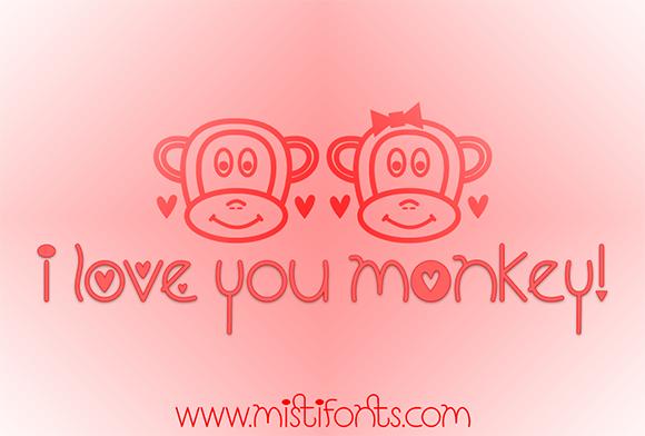 I Love You Monkey Font