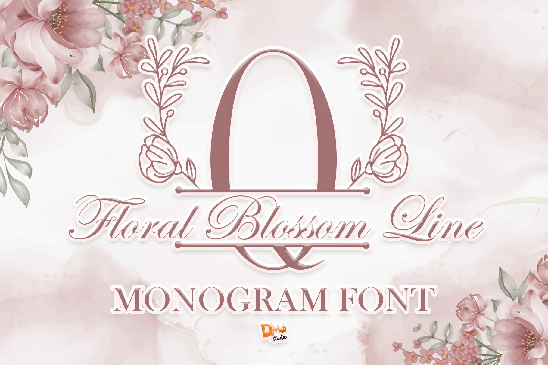 Floral Blossom Line Font