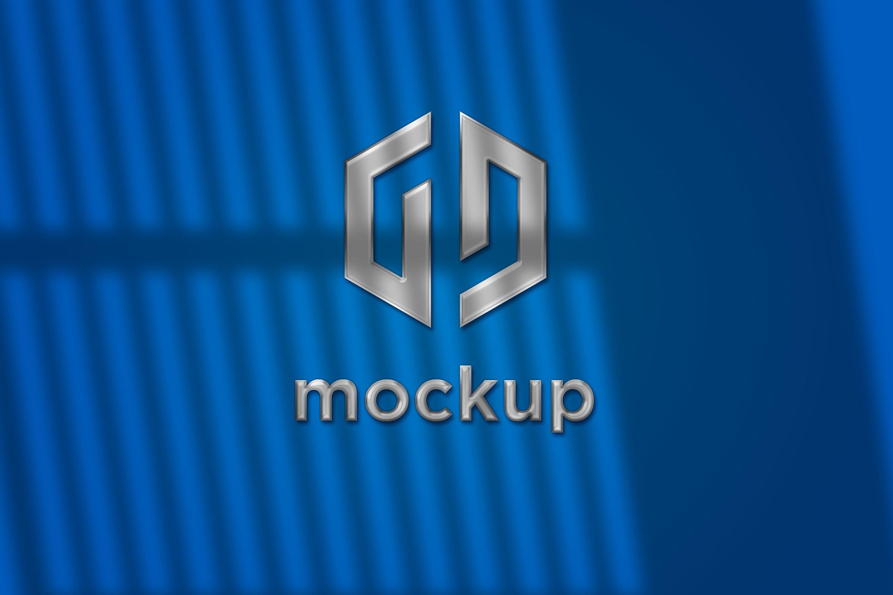 Glass Logo Mockup with Window Sunlight