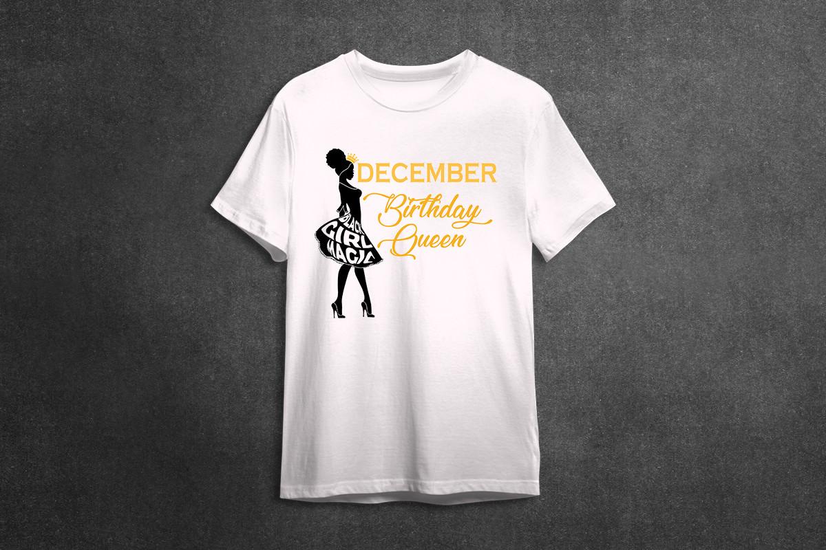 Black Girl December Birthday Queen SVG