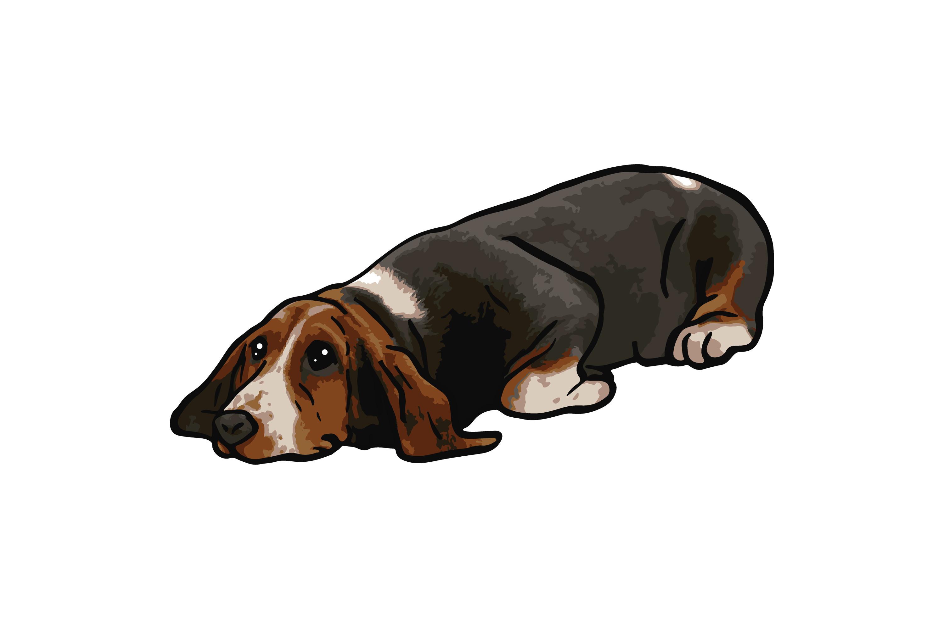 Basset Hound Dog Chill Sleep Sticker