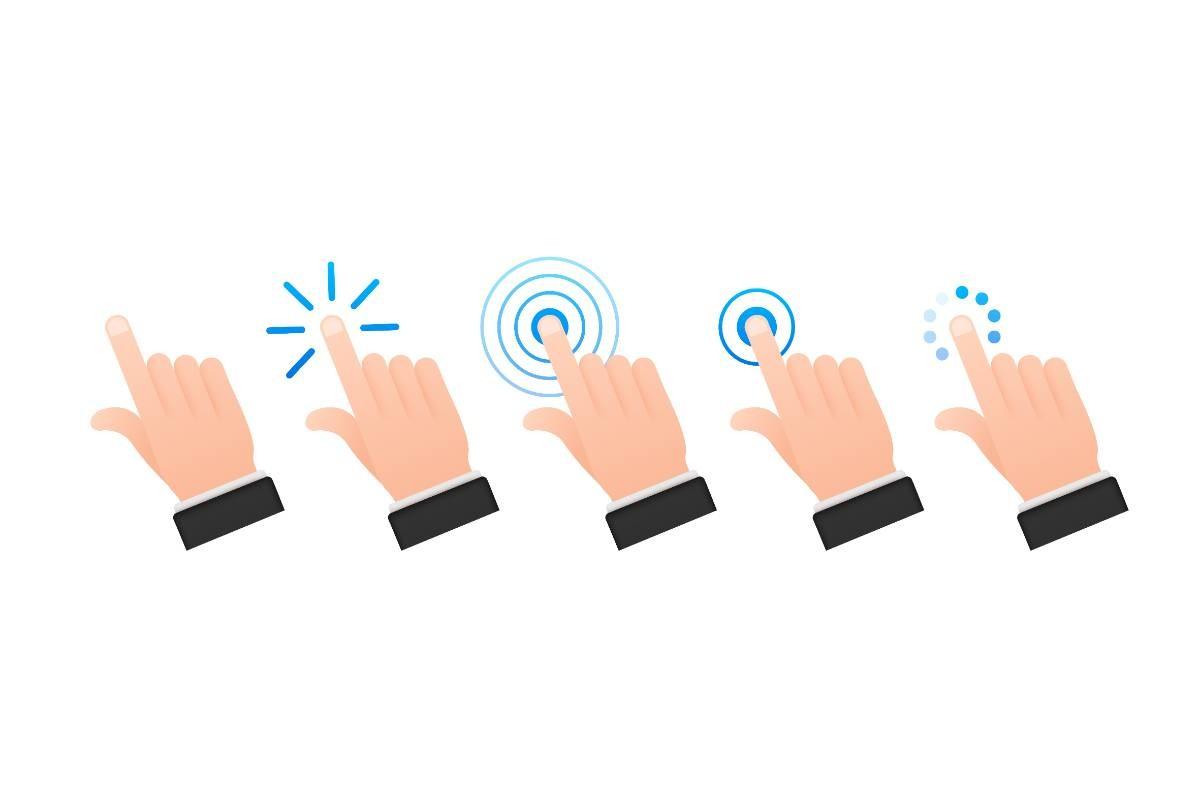 Finger Click Icon Vector. Hand Click Ico