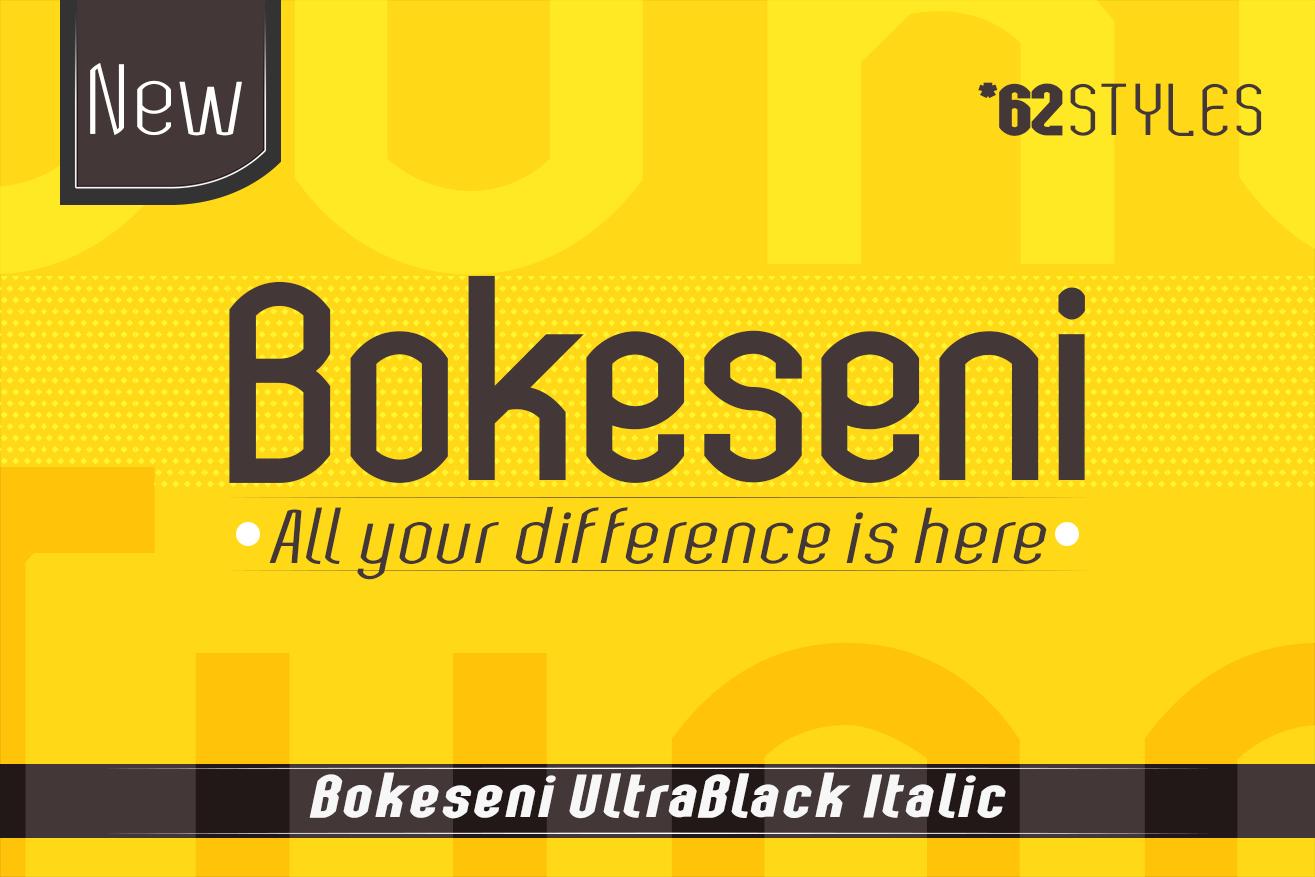 Bokeseni UltraBlack Italic Font