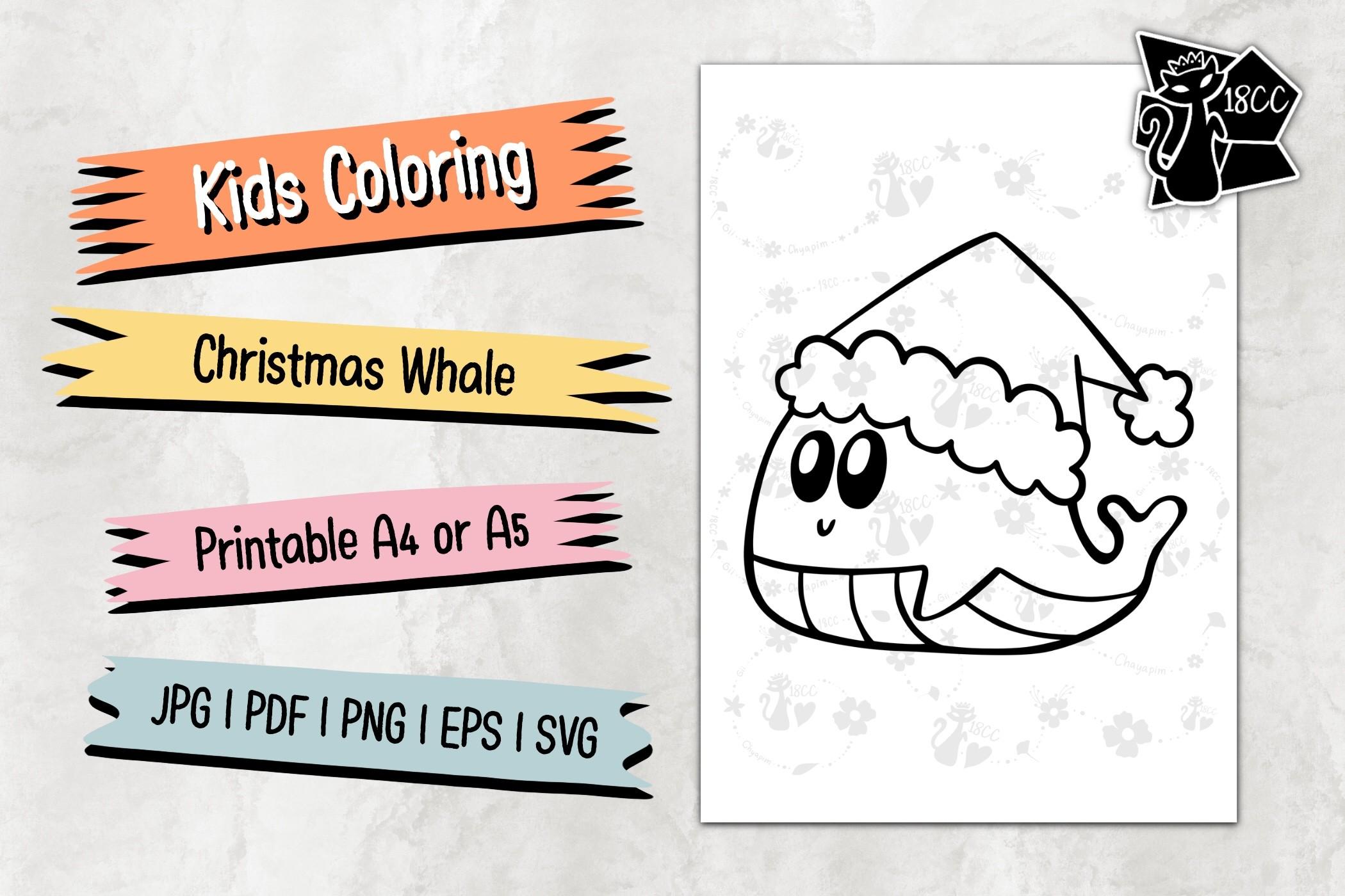 ‪Christmas Whale JPG PDF PNG EPS SVG‬