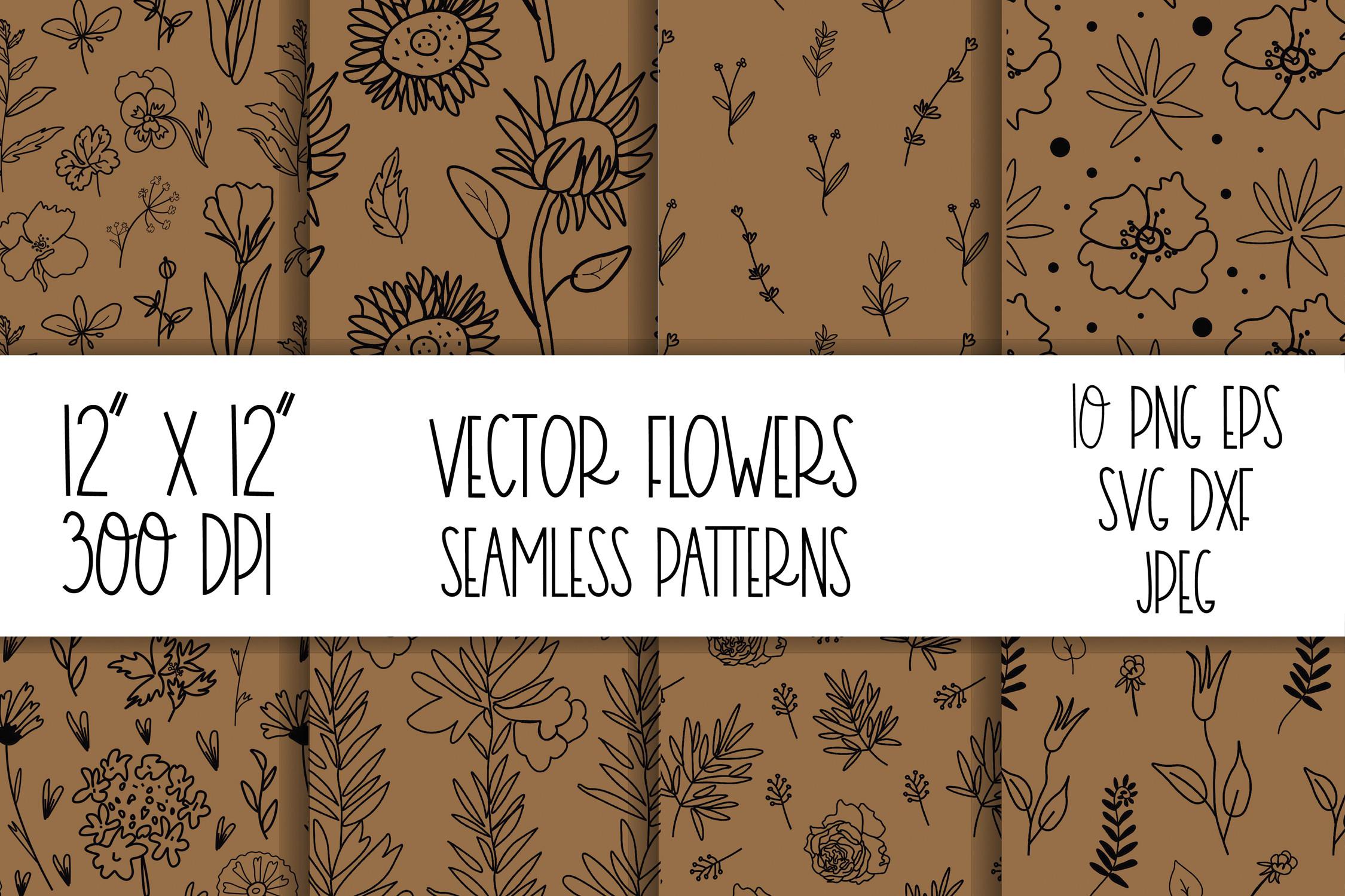 Printable Vintage Floral Brown Backgroun
