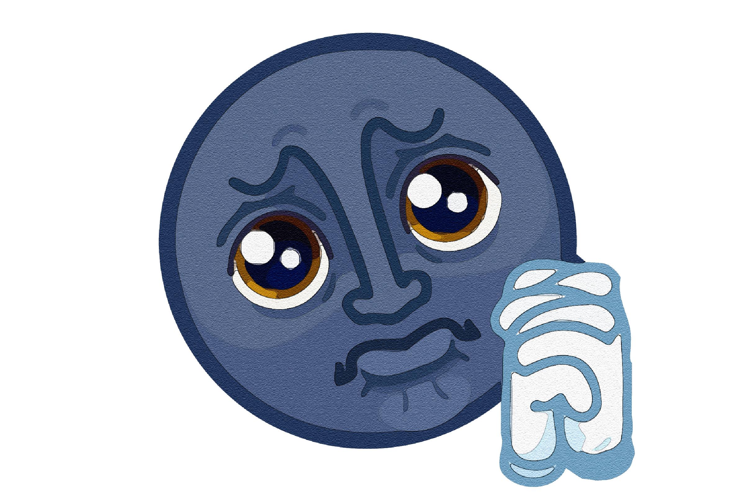 Watercolor Effect Moon Cartoon