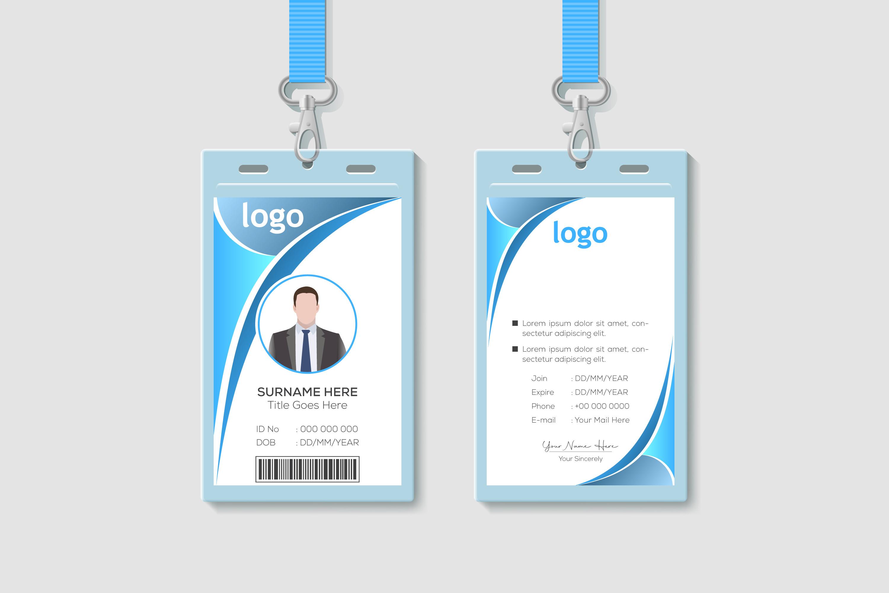 Abstract Employee Identity Card Design