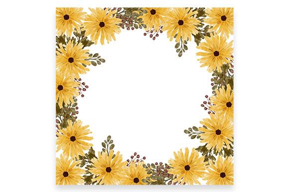 Watercolor Yellow Floral Flower Frame