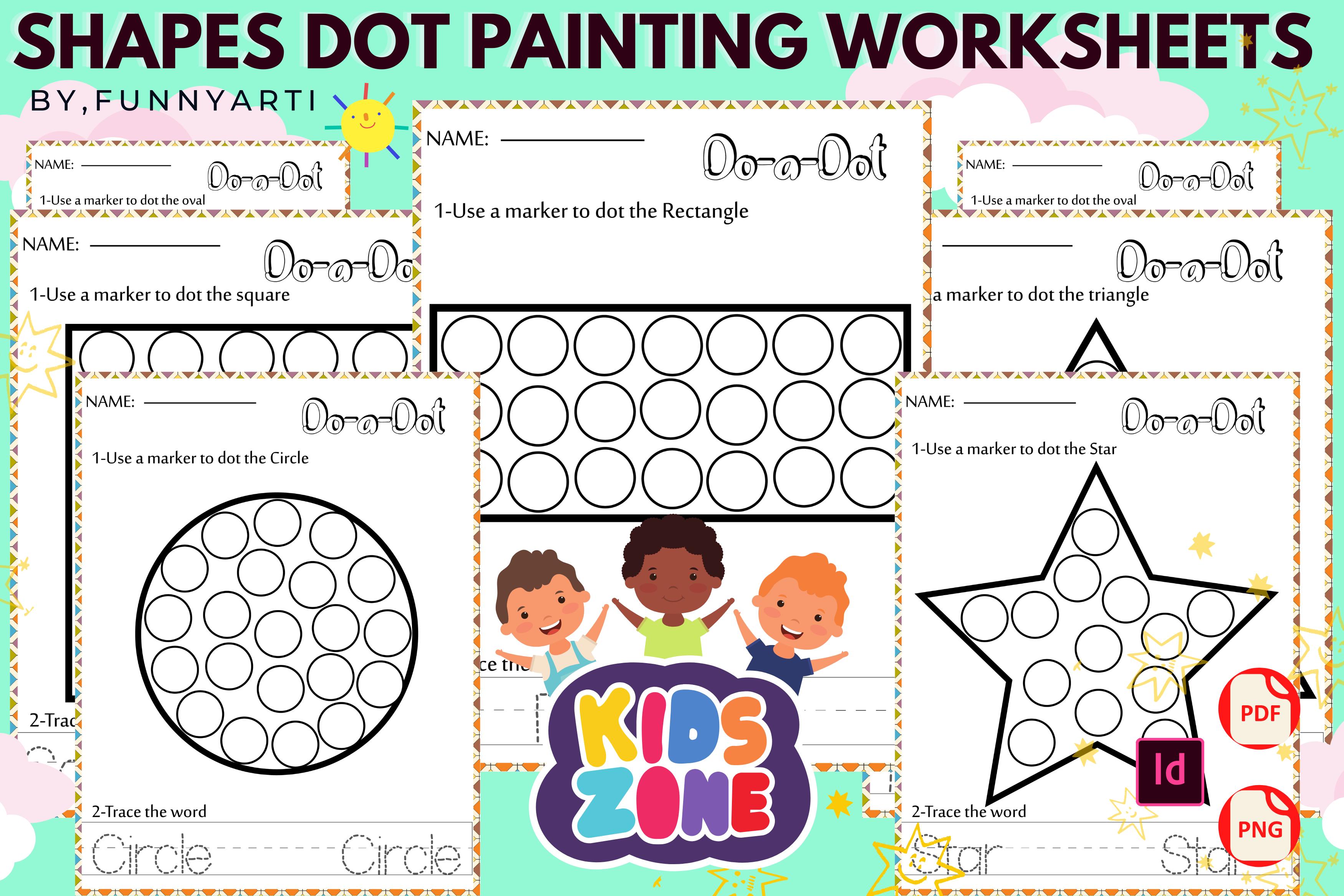 Shapes Dot Painting Worksheets