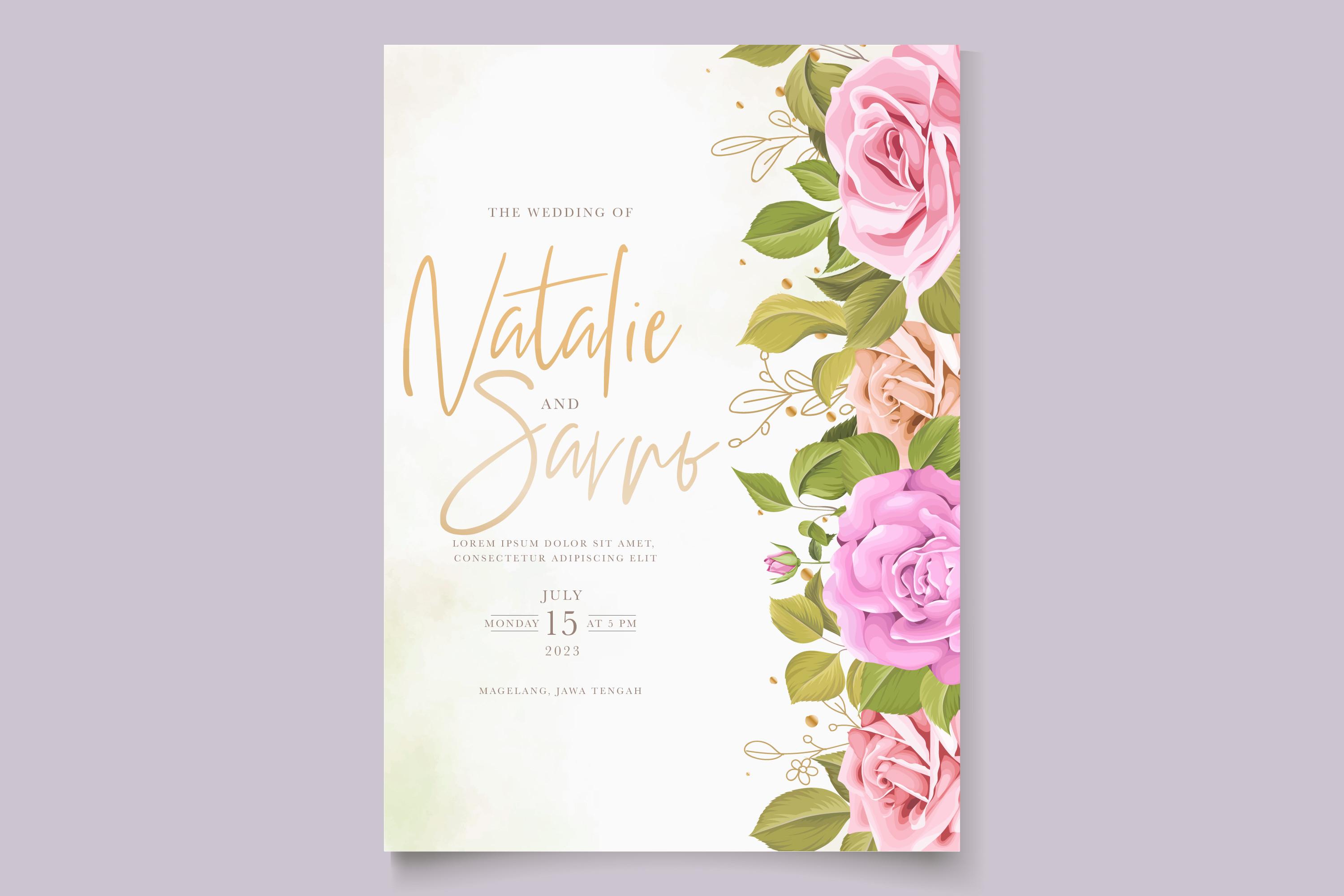 ELEGANT Roses Wedding Card Set