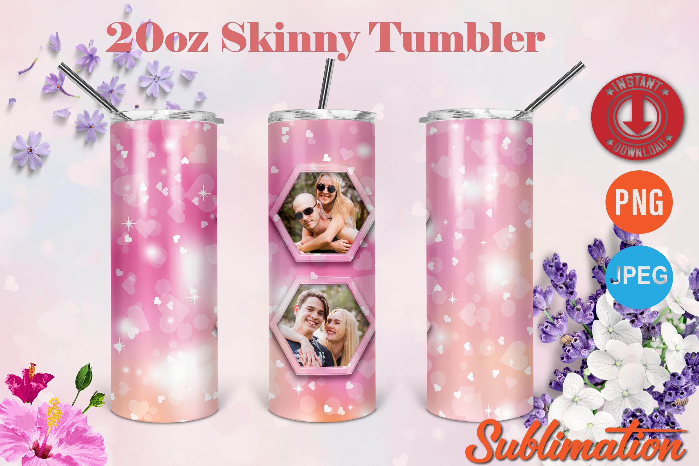 Family Heart Photo Tumbler Skinny 20oz