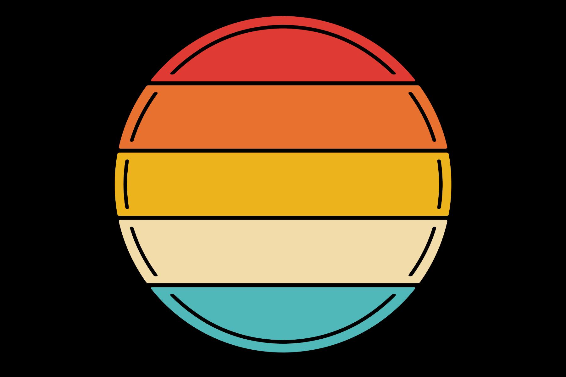 Vintage Retro Striped Circle