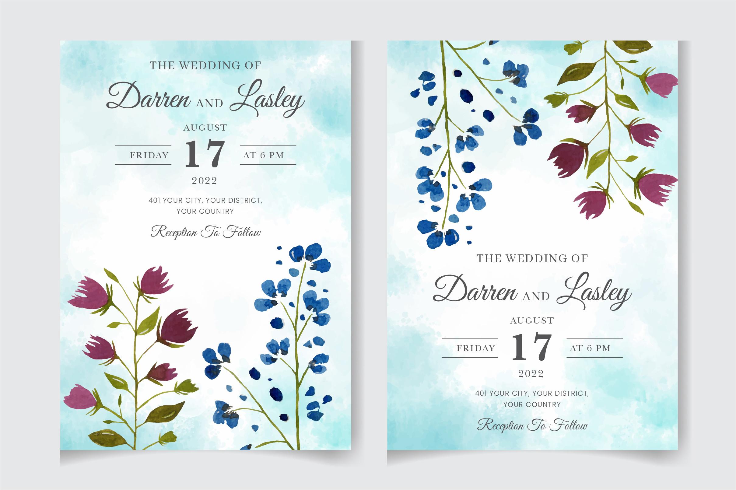 Watercolor Invitation Card Template 17