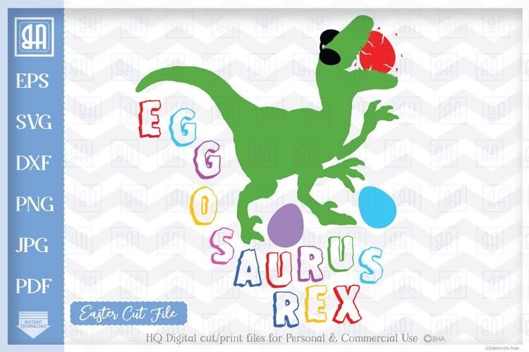 Easter Dinosaur SVG, Eggosaurus Rex East