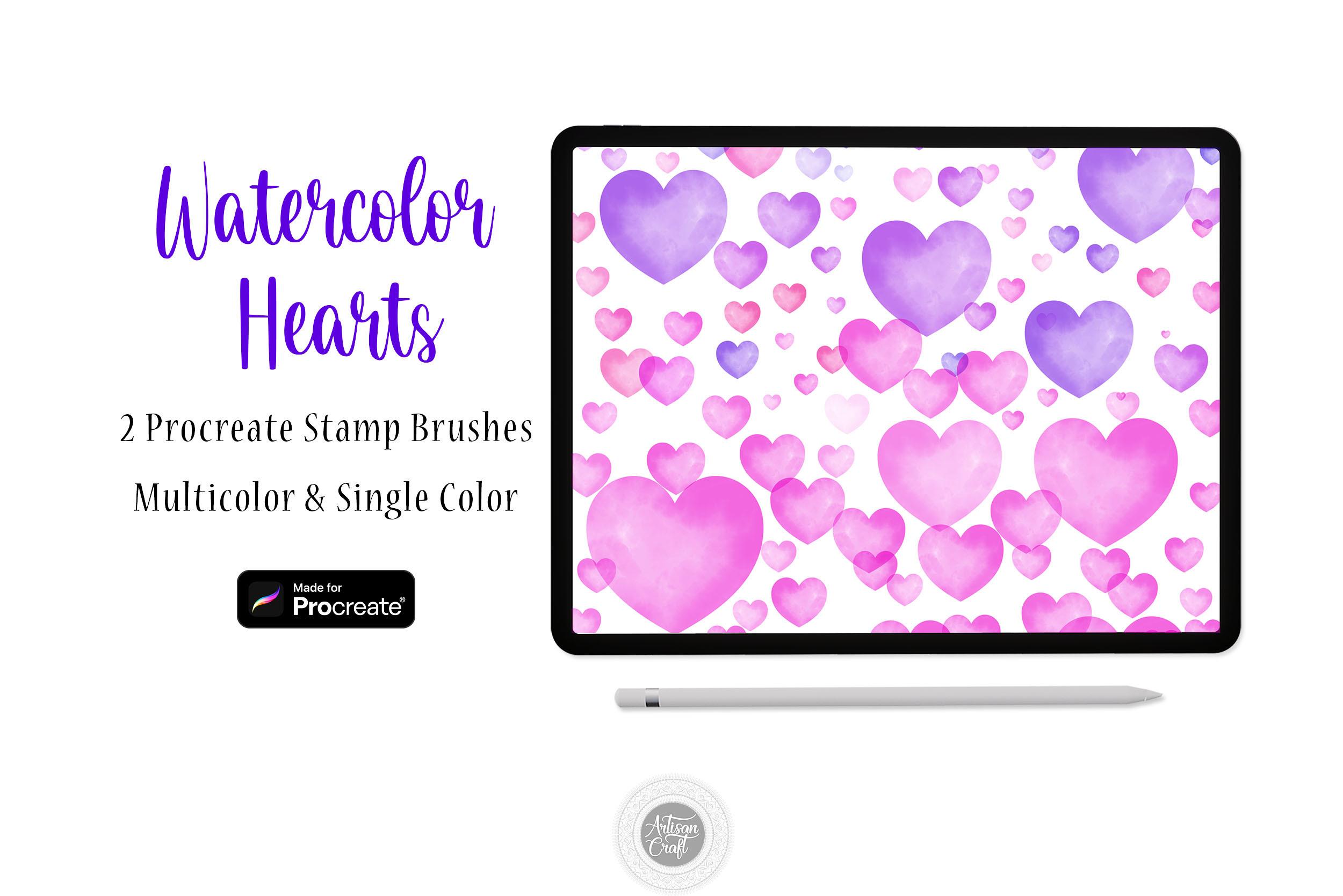 Procreate Watercolor Heart Brush