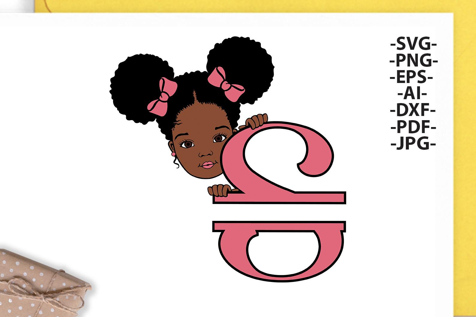 Afro Girl Svg Letter S,Alphabet Name Svg