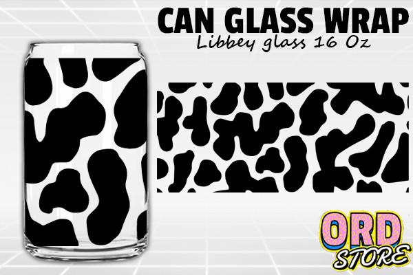 Cow Print 16 Oz Libbey Glass Wrap