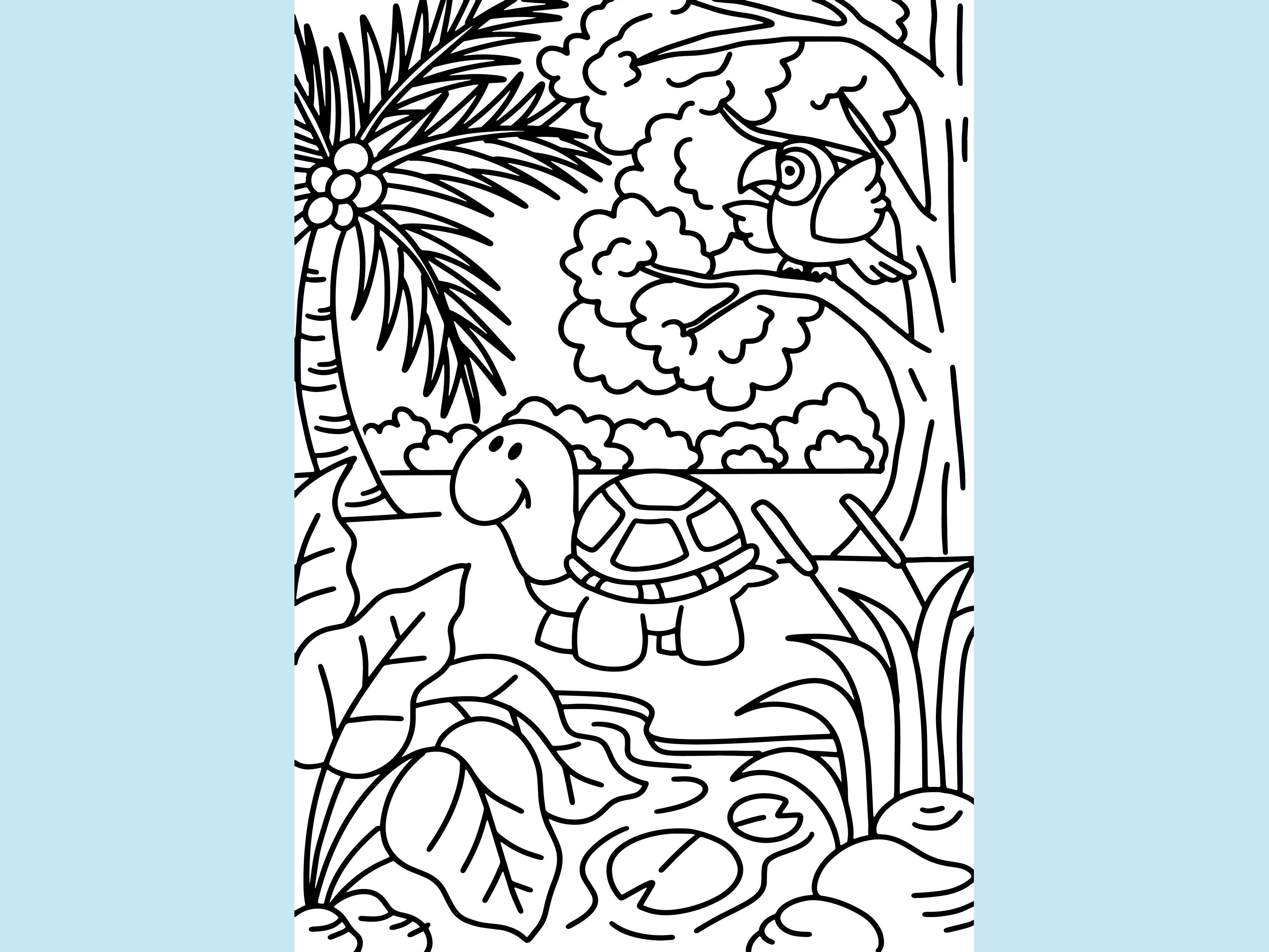 Cute Animal Coloring Line Art