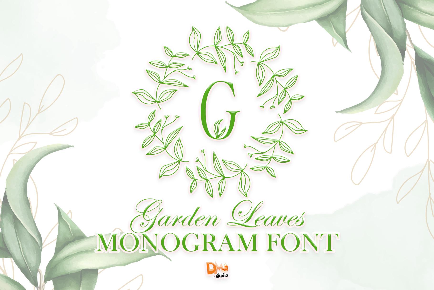 Garden Leaves Monogram Font