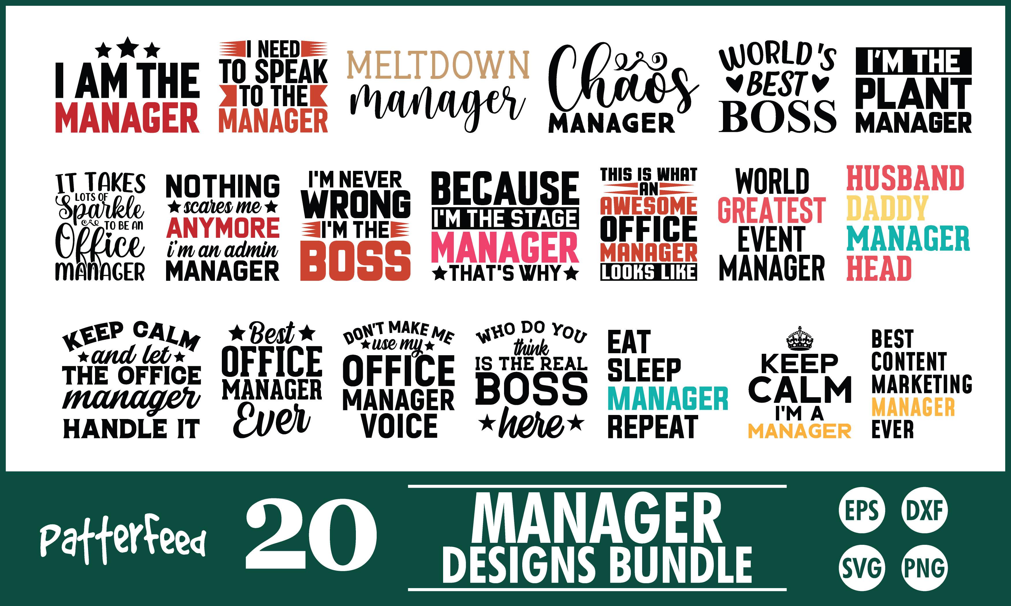 Manager SVG Bundle Designs