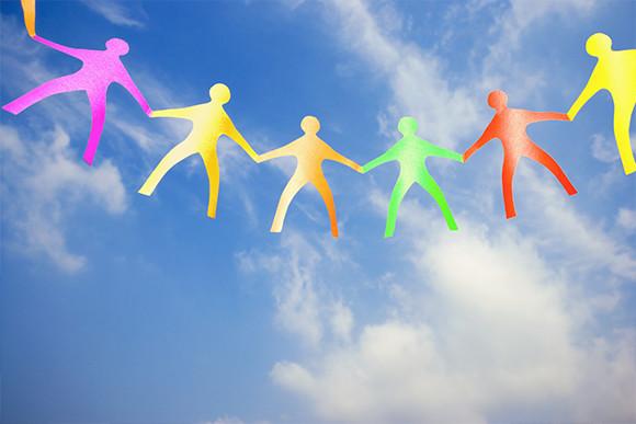 Paper Dolls Holding Hands