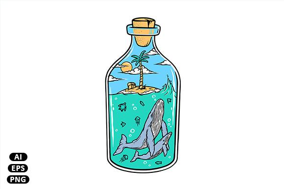 Beach and Whale in a Bottle