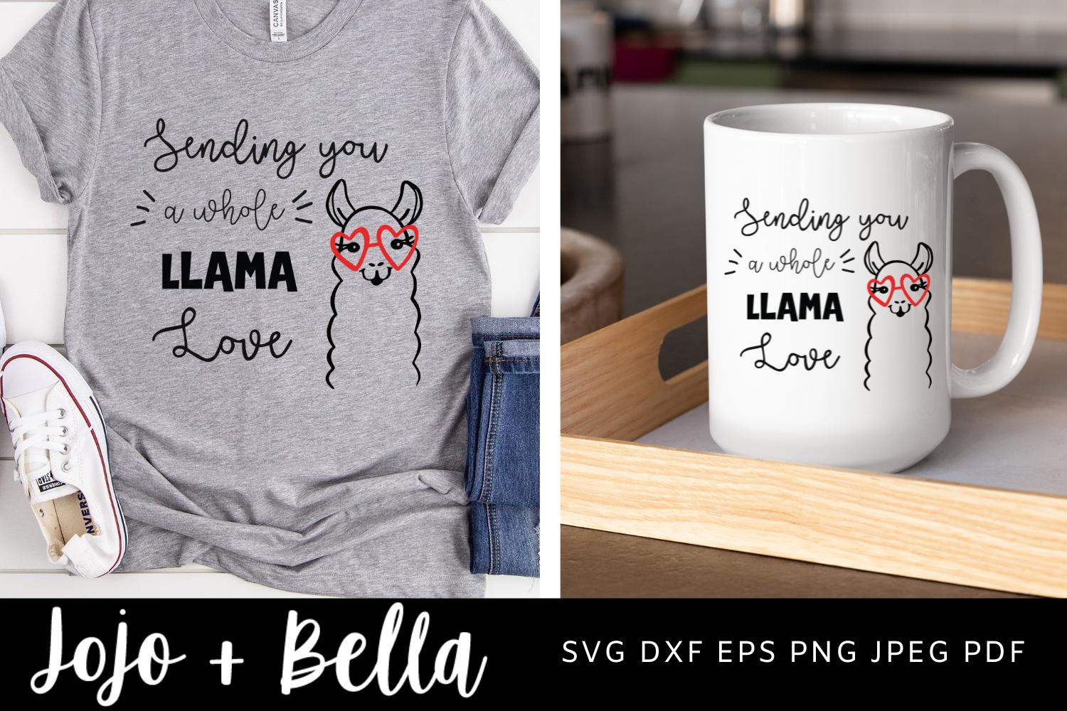 Valentines Day Svg, Llama Love Svg