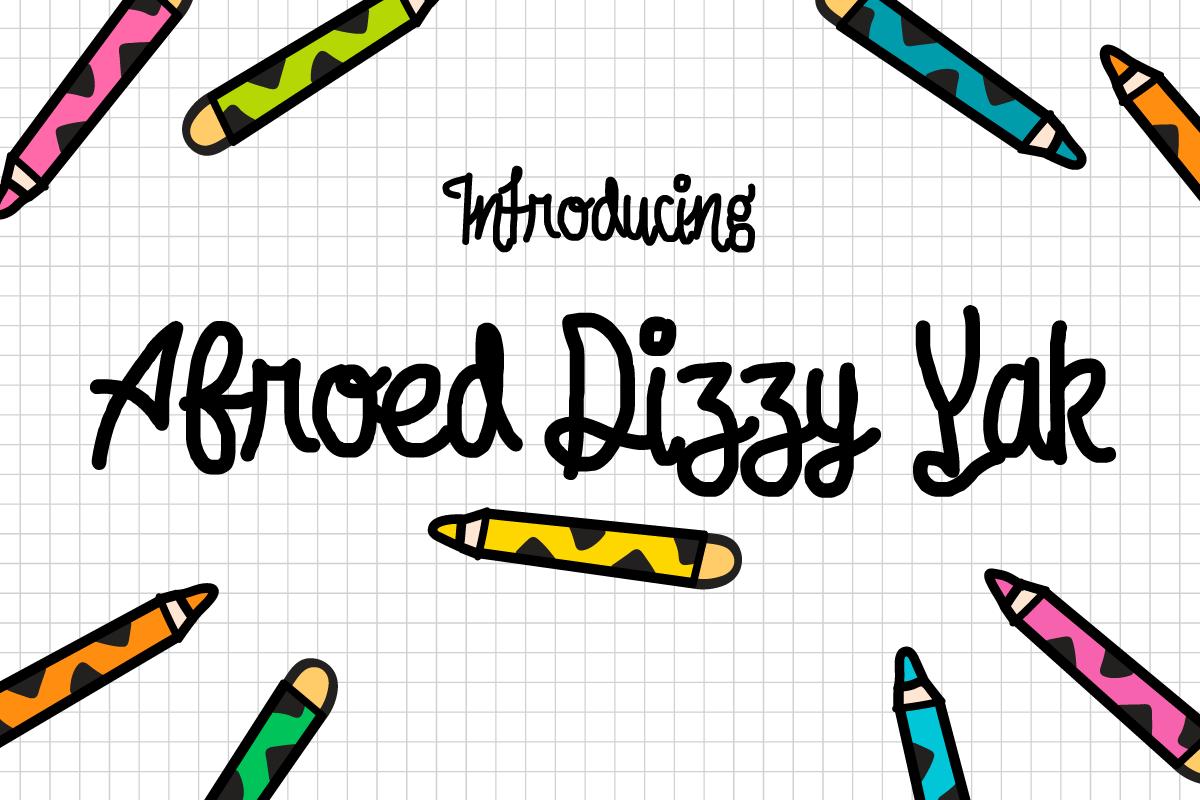 Afroed Dizzy Yak Font
