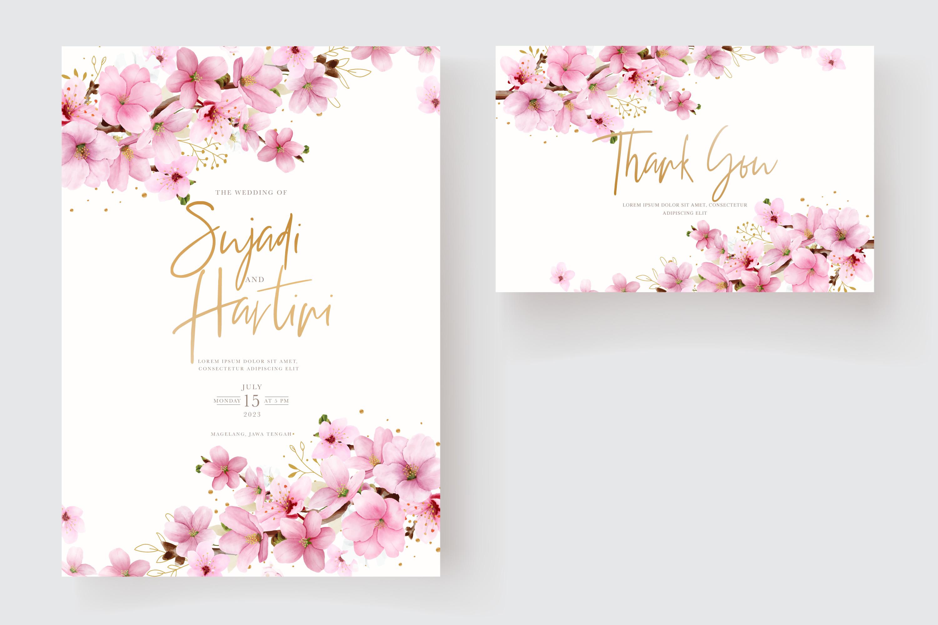 Cherry Blossom Wedding Card Set