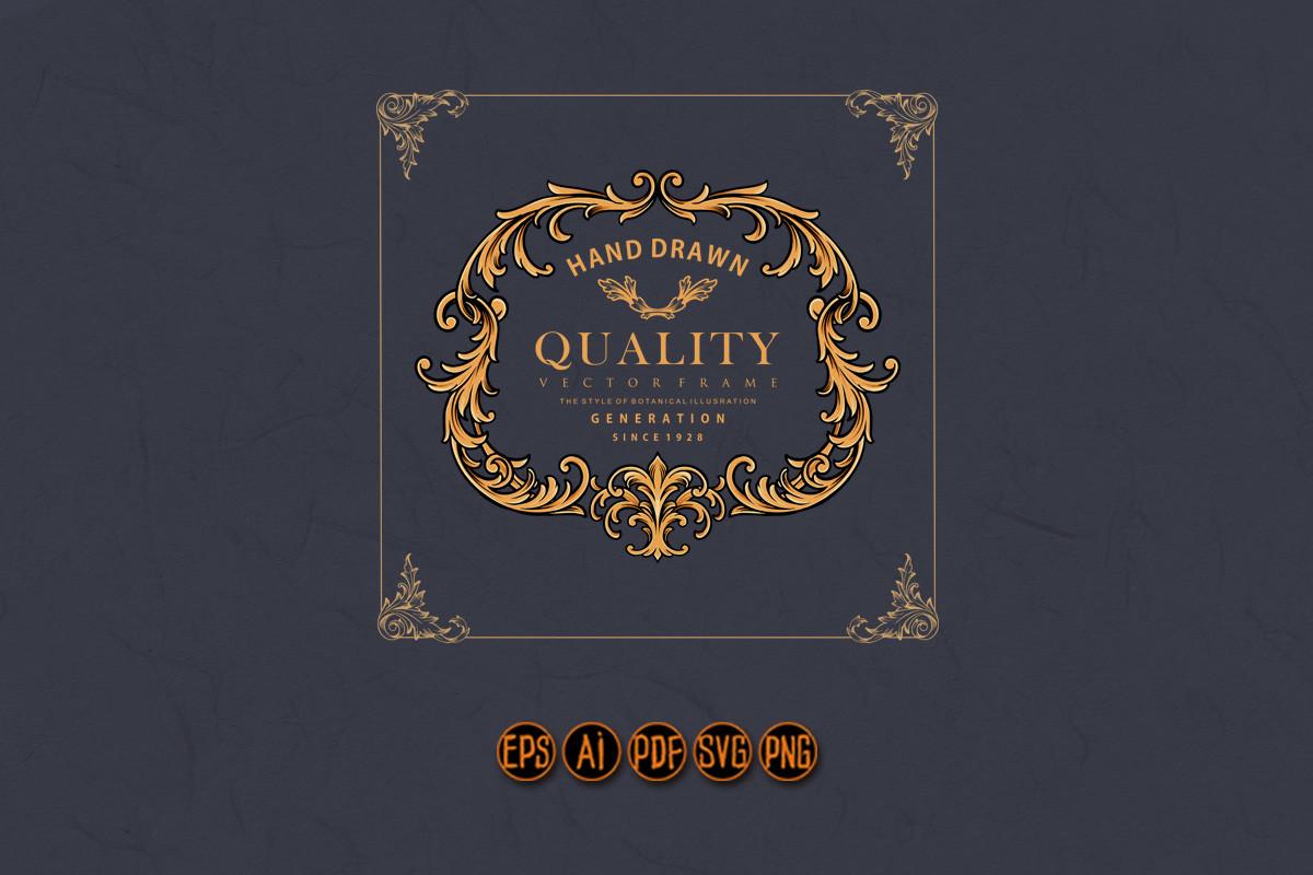 Frame Vintage Elegant Best Ornament SVG