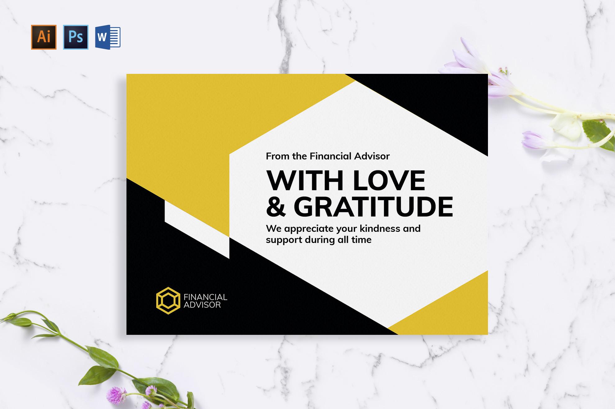 Financial Advisor Greeting Card Template
