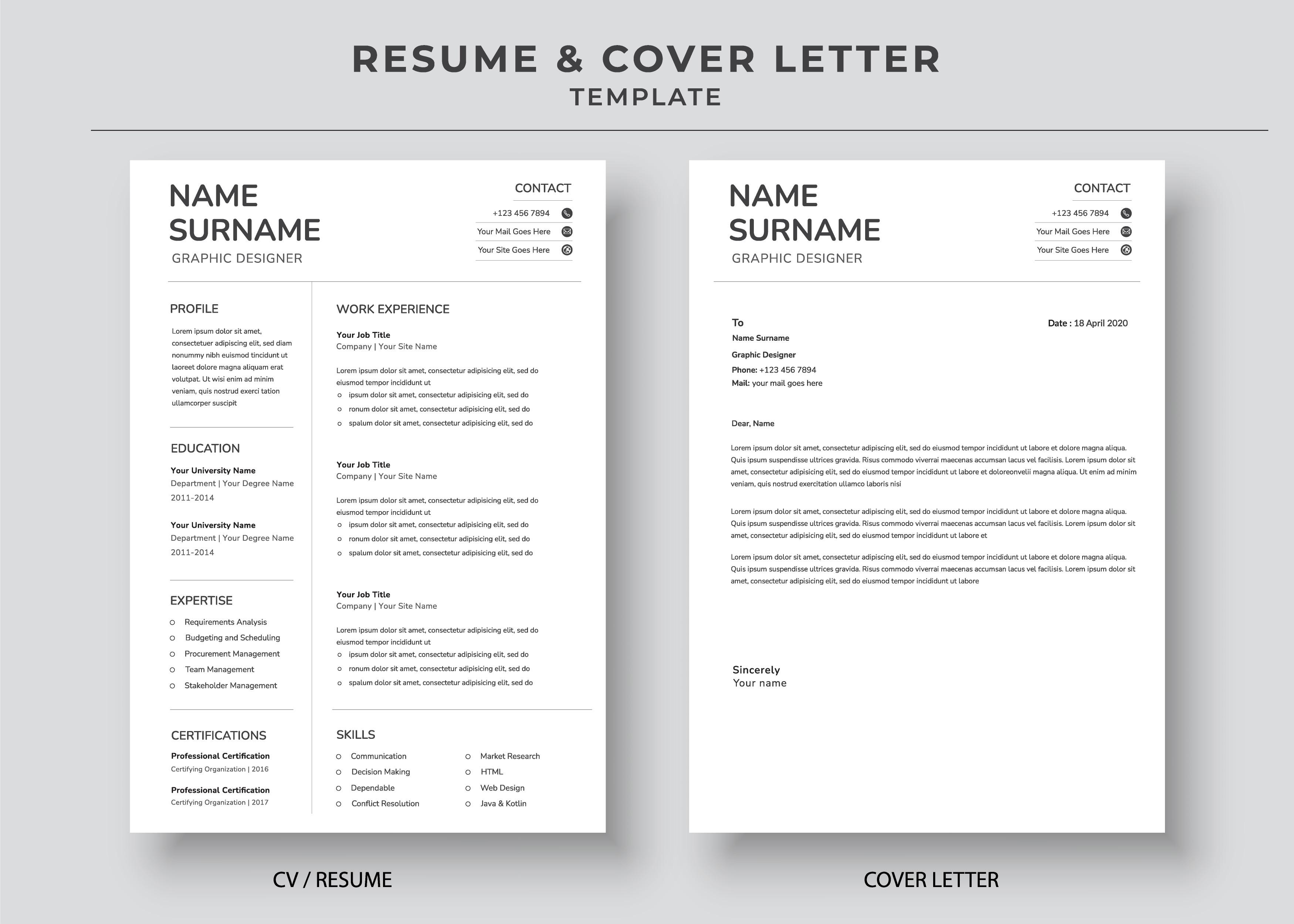 Resume and Cover Letter Template