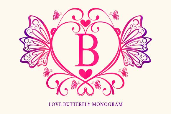Love Butterfly Monogram Font
