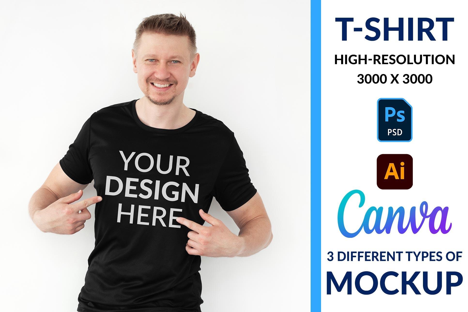 Man Pointing T-shirt Mockup