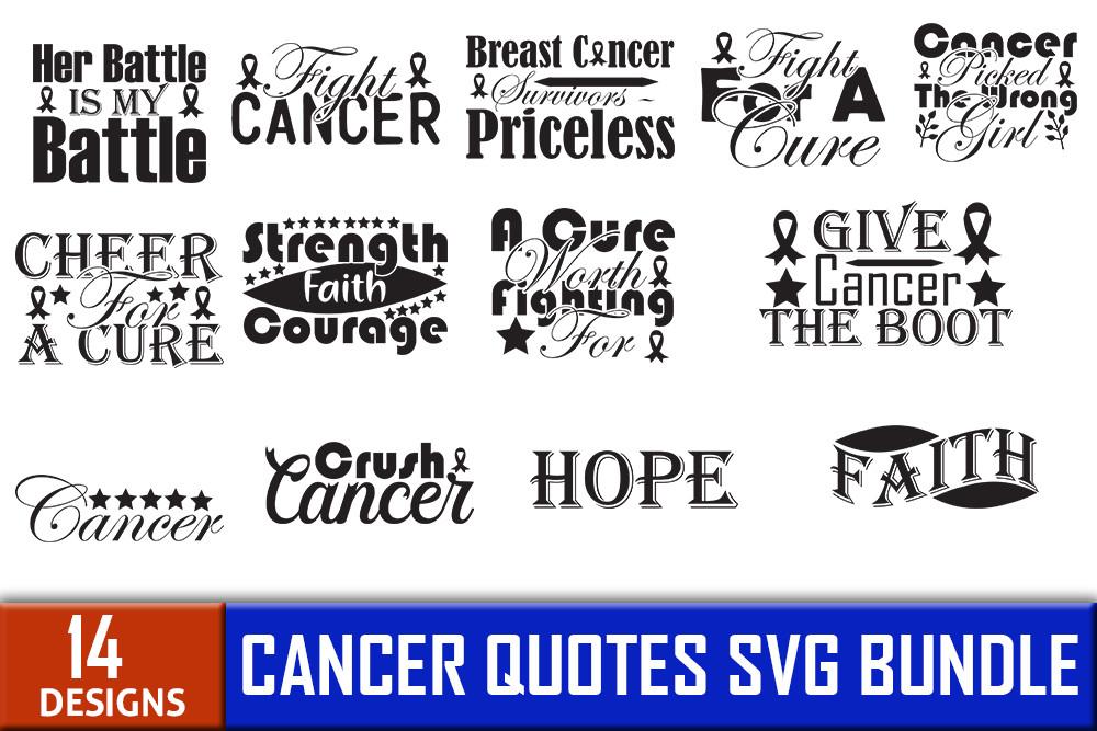 Cancer Quotes SVG Designs Bundle