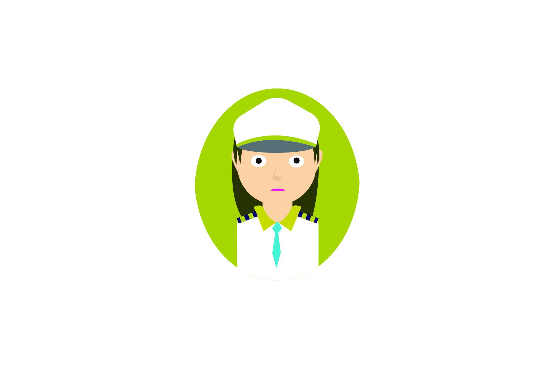 Design Flat Charatcter School Girl