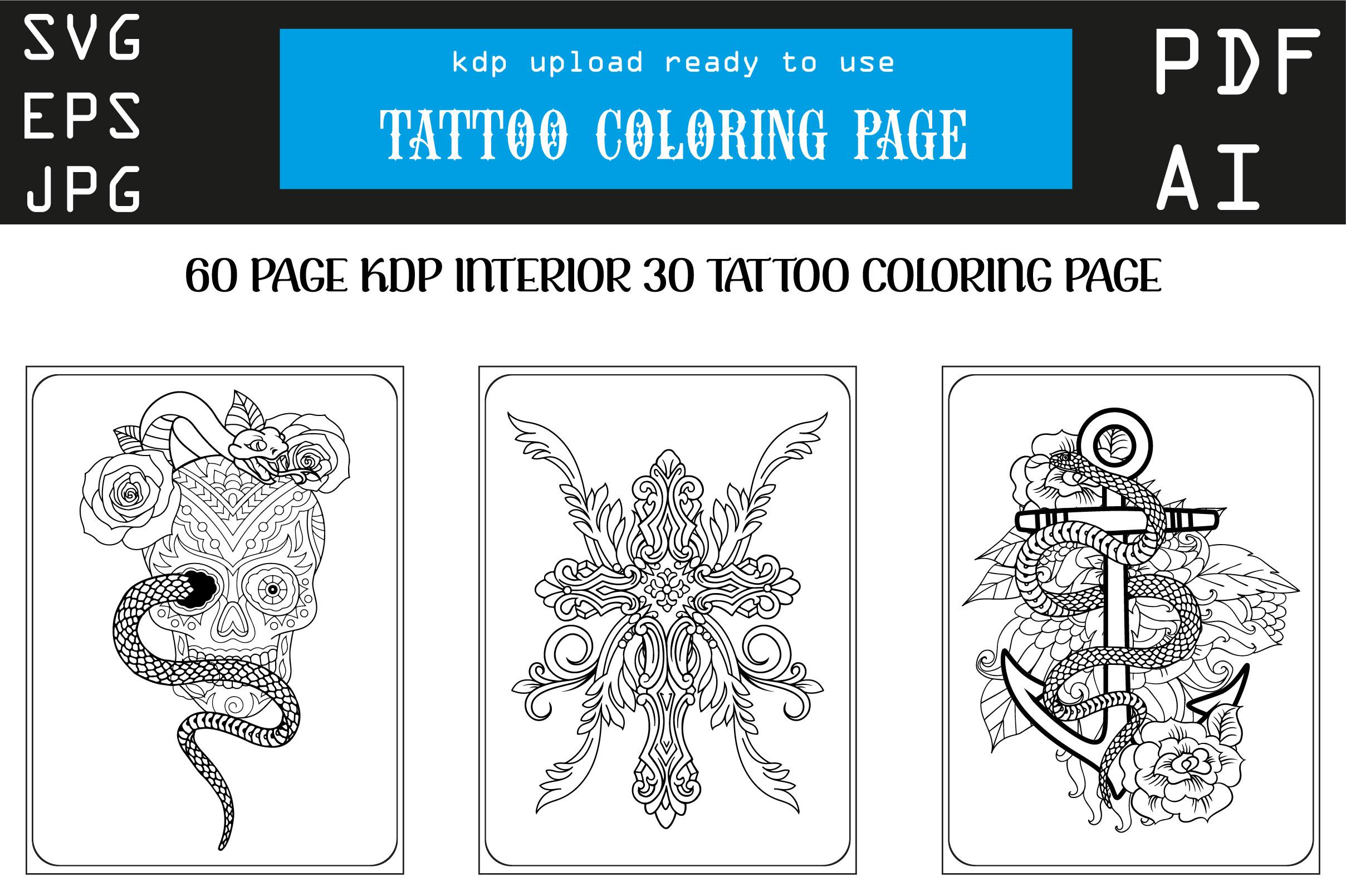 Tattoo Coloring Books for Adults